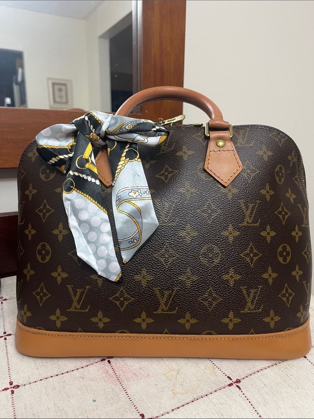Louis Vuitton  Monogram Alma painted vachetta COA